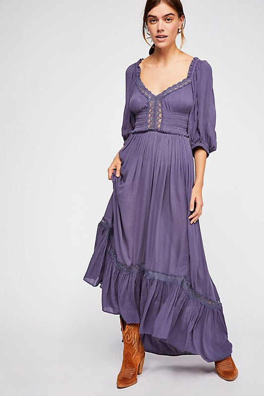 Free People Natural Beauty Lace Midi Dress - XS