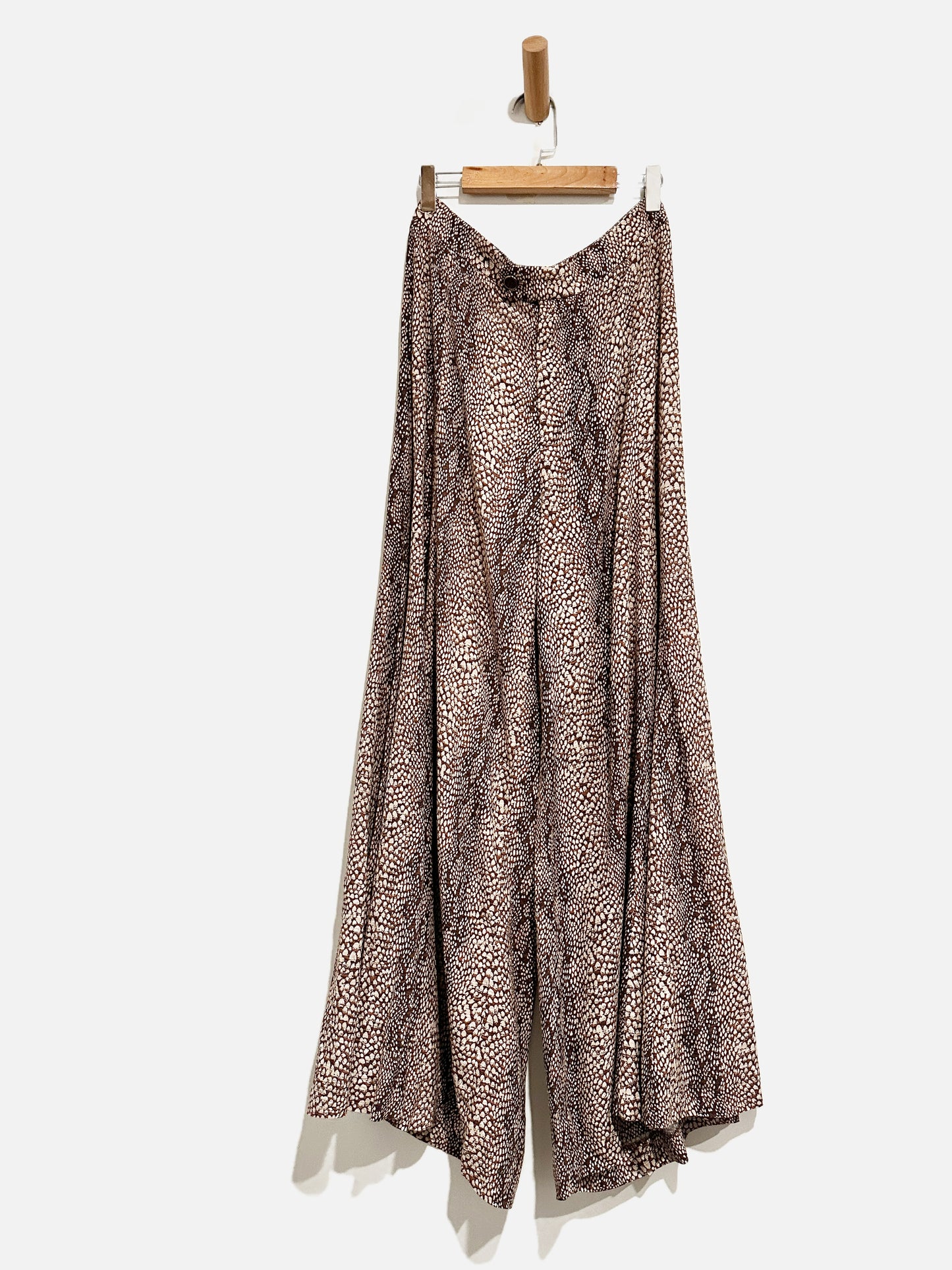 Anthropologie Brown Snake Print Wide Leg Pants-0