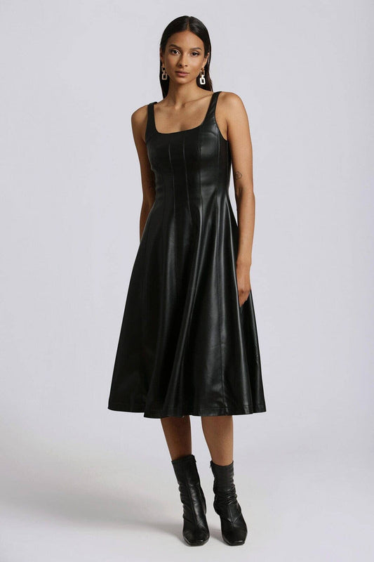 7 For All Mankind Black Vegan Leather Dress - XS