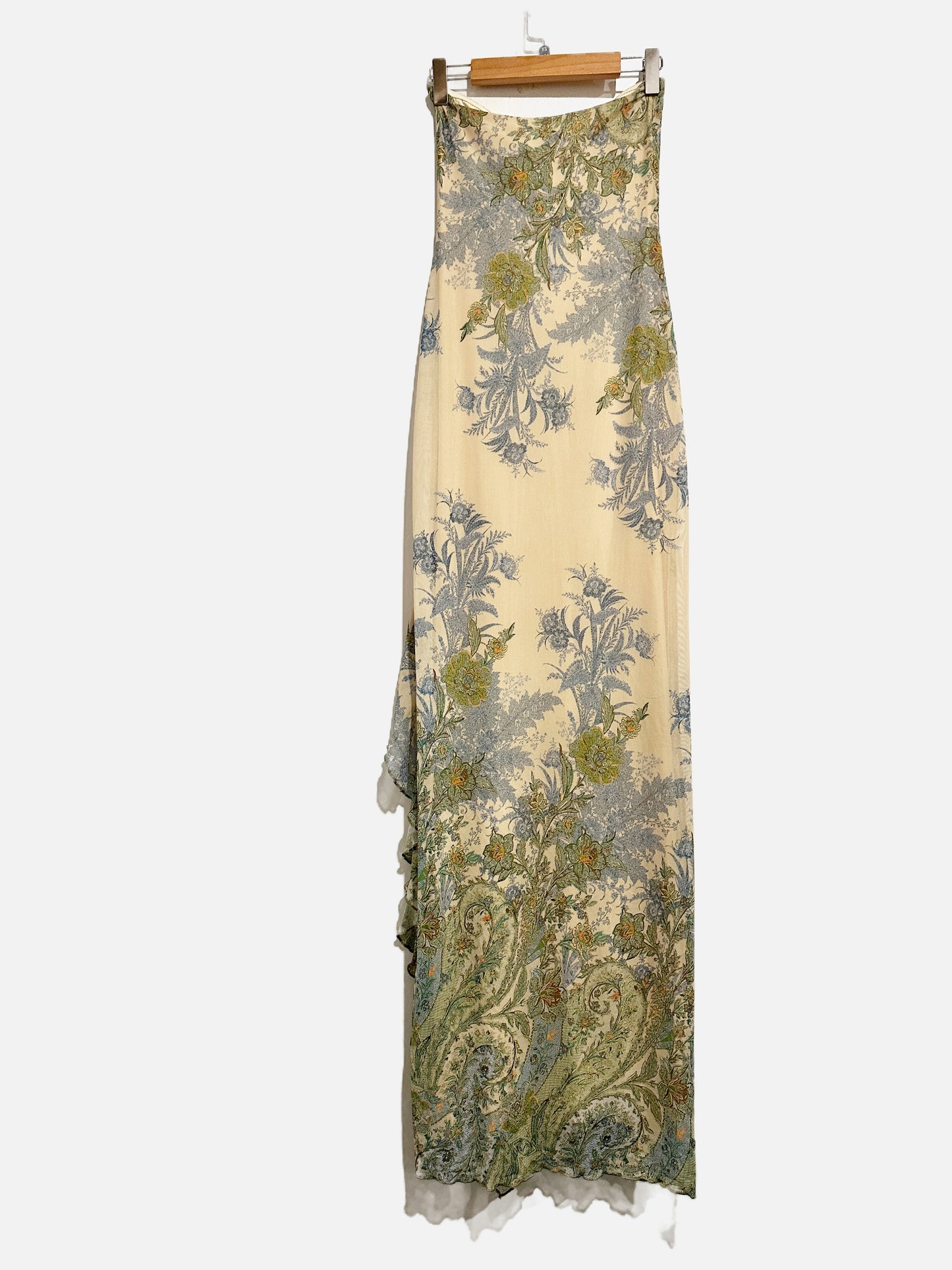 Tiger Mist Green Mesh Floral Bodycon Dress - XS