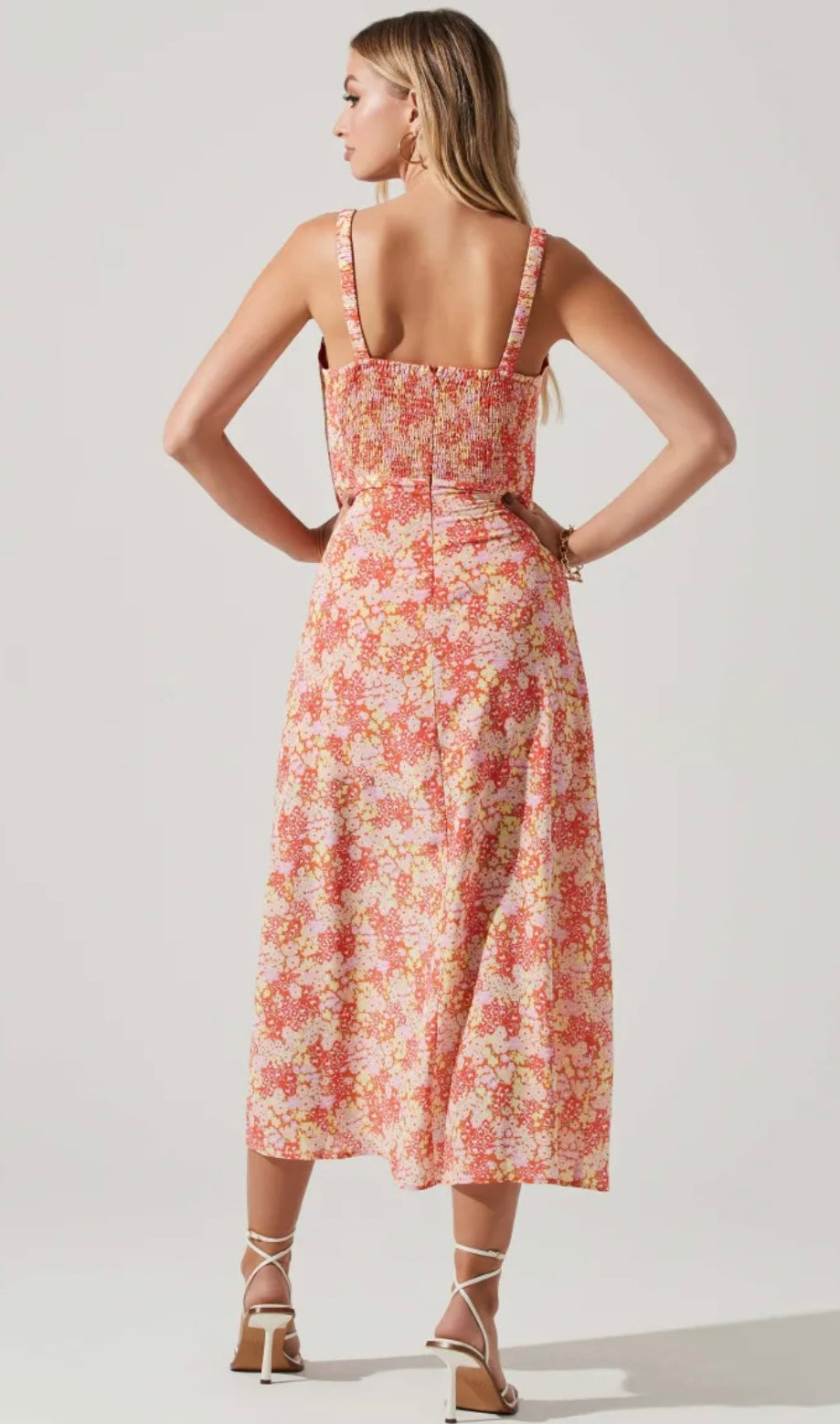 ASTR Orange Floral Maxi Dress - XS