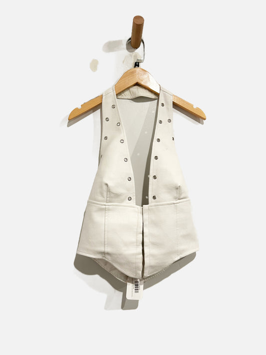 Princess Polly White Vegan Leather Vest - 8