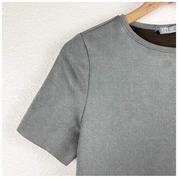 ILTM Ariana Faux Suede Dress in Gray Size XS