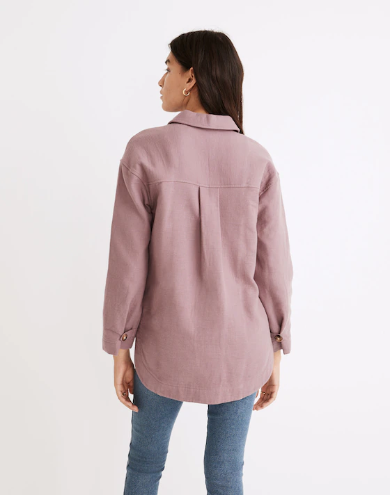 Madewell Waffleback Banner Purple Shacket - XS