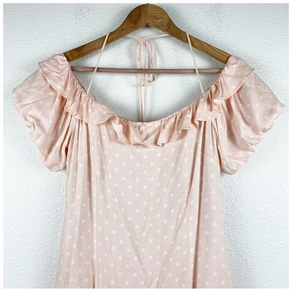 Wayf Pink Polka Dot Dress Size Medium