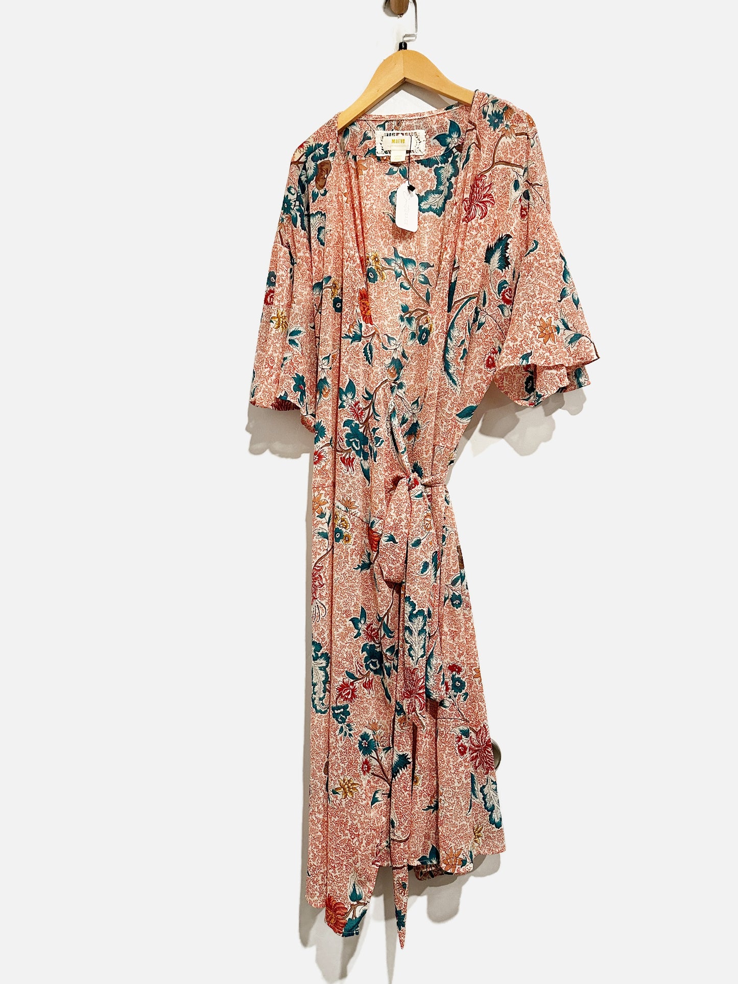 Anthropologie Red Floral Maxi Wrap Dress - Large
