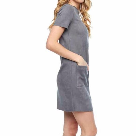 ILTM Ariana Faux Suede Dress in Gray Size XS