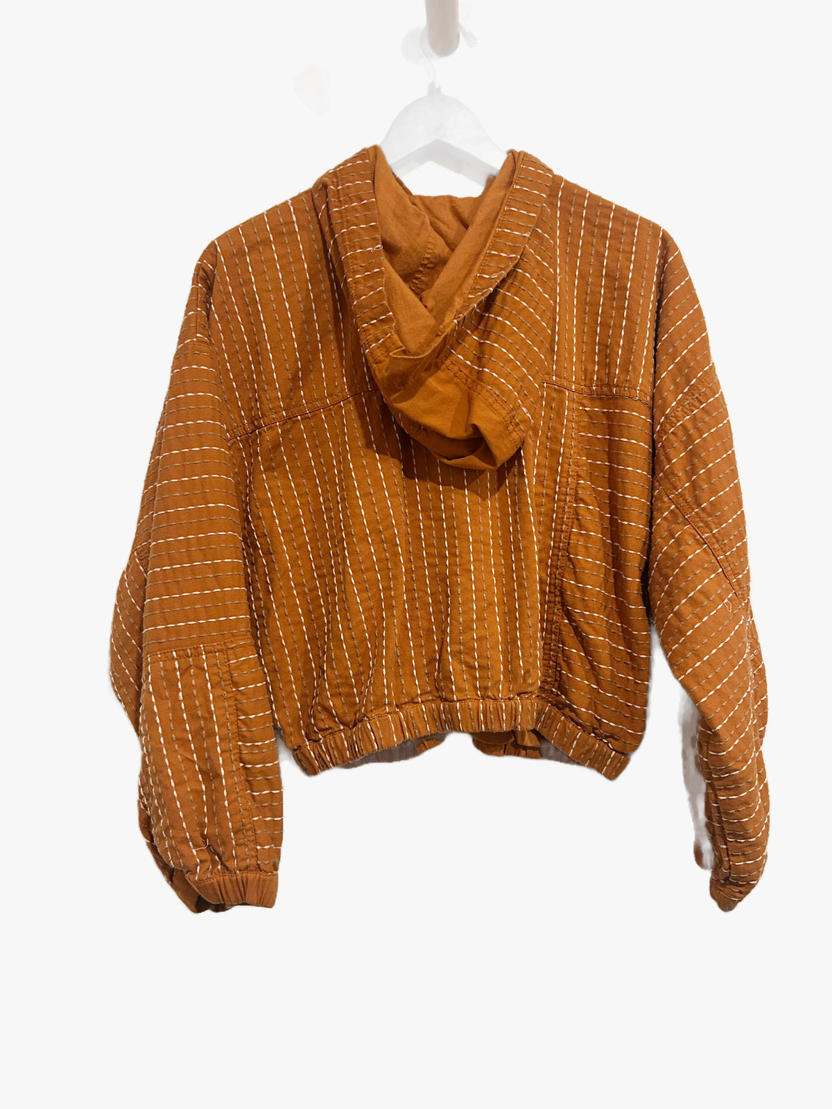 Anthropologie Hooded Contrast Stitch Jacket in Honey - Small