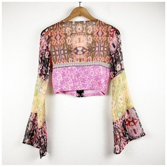 Free People Walk that Walk Blouse in Femme Combo Size XS