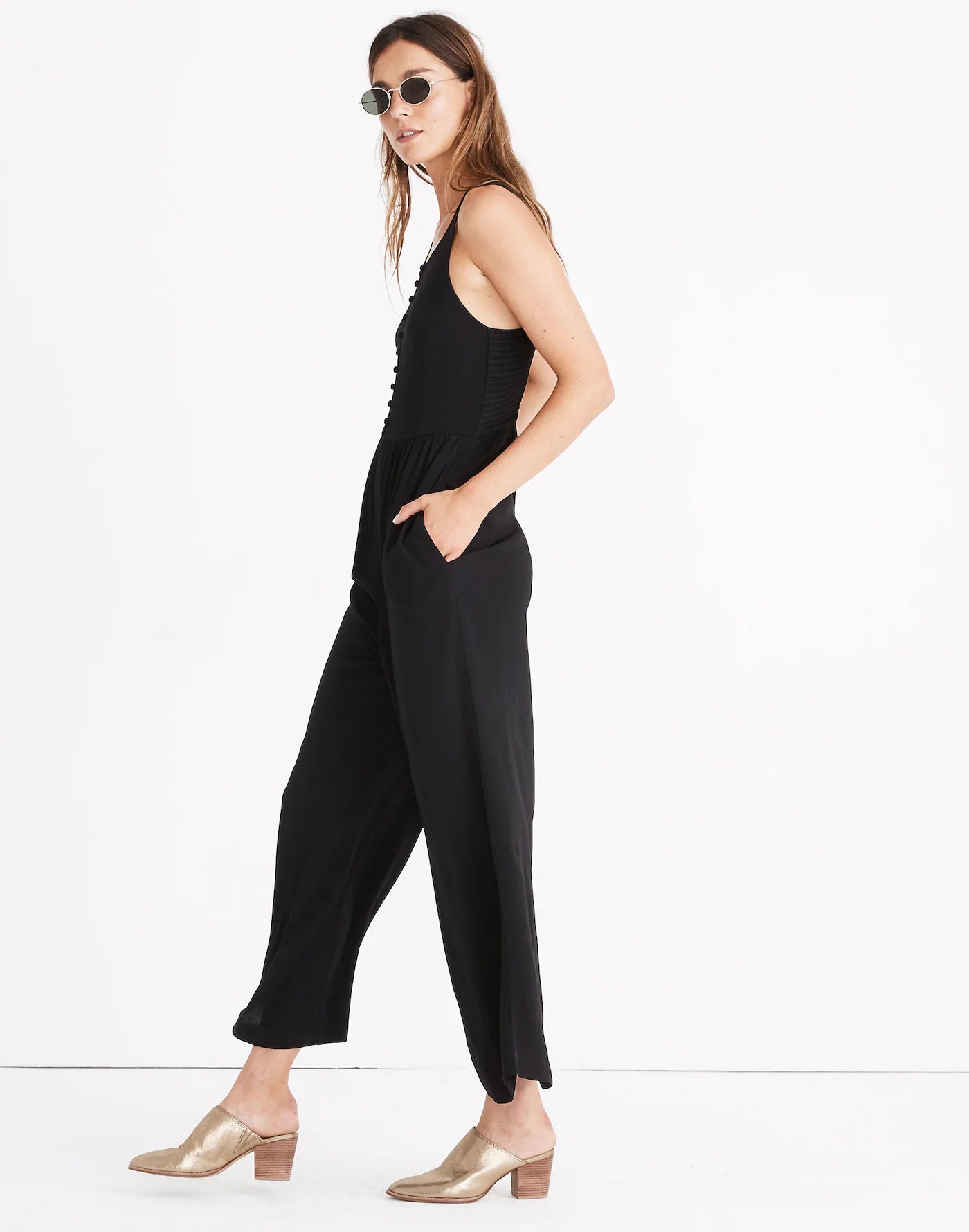 Madewell Black Button Front Jumpsuit - 00