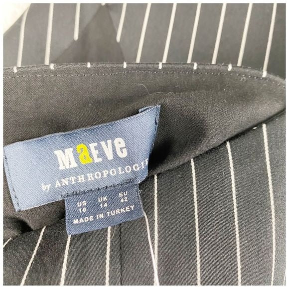 Anthropologie Maeve Black and White Pinstripe Vest Size 10