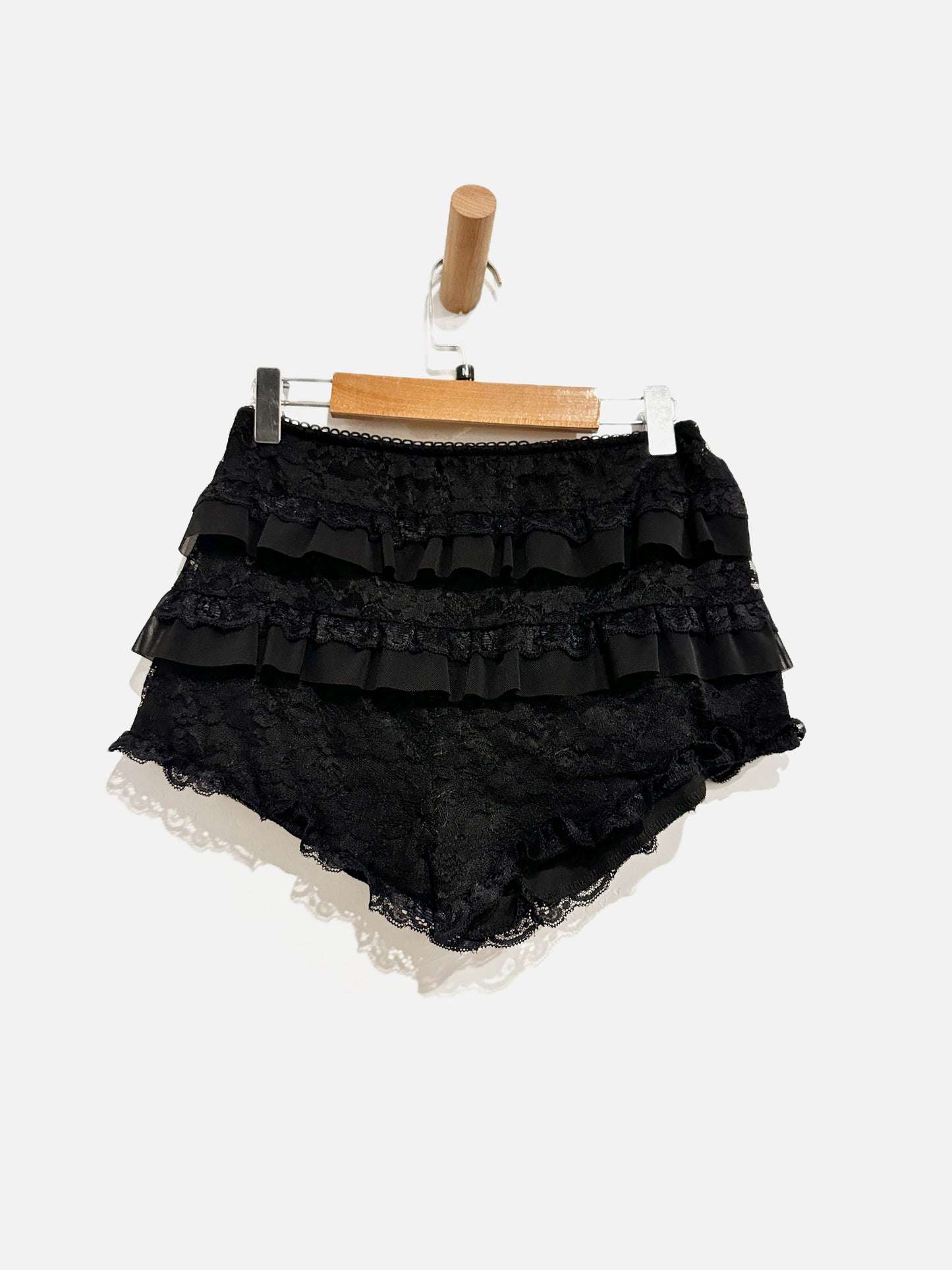 Black Lace Ruffle Bloomers - Medium