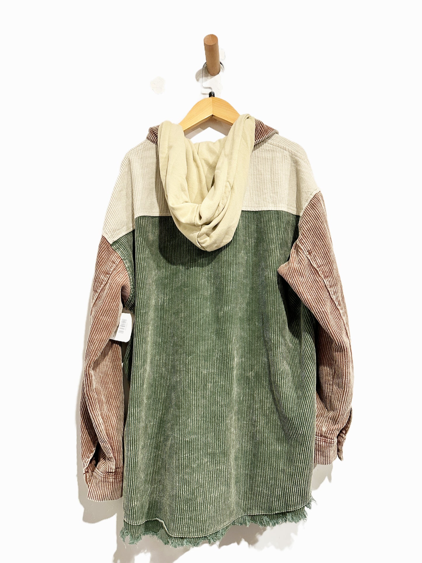 Colorblock Corduroy Hoodie - Large