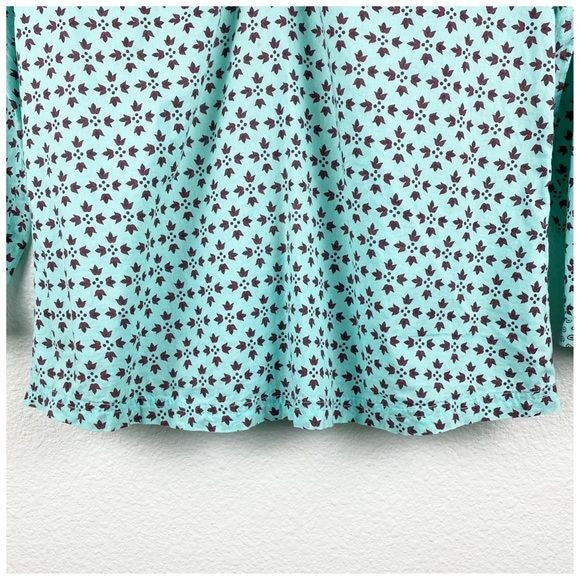 Sundance Blue Micro Print Floral Top Size XS