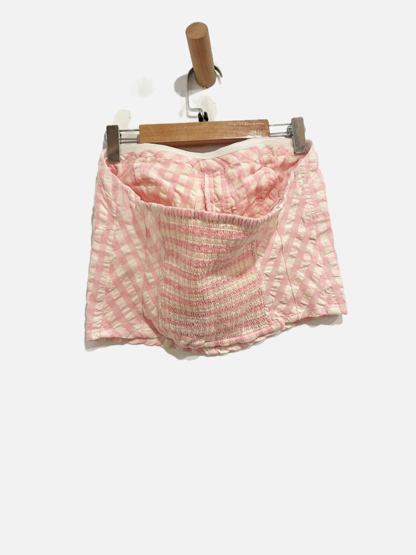 Free People Pink Leilani Gingham Tube Top - Small