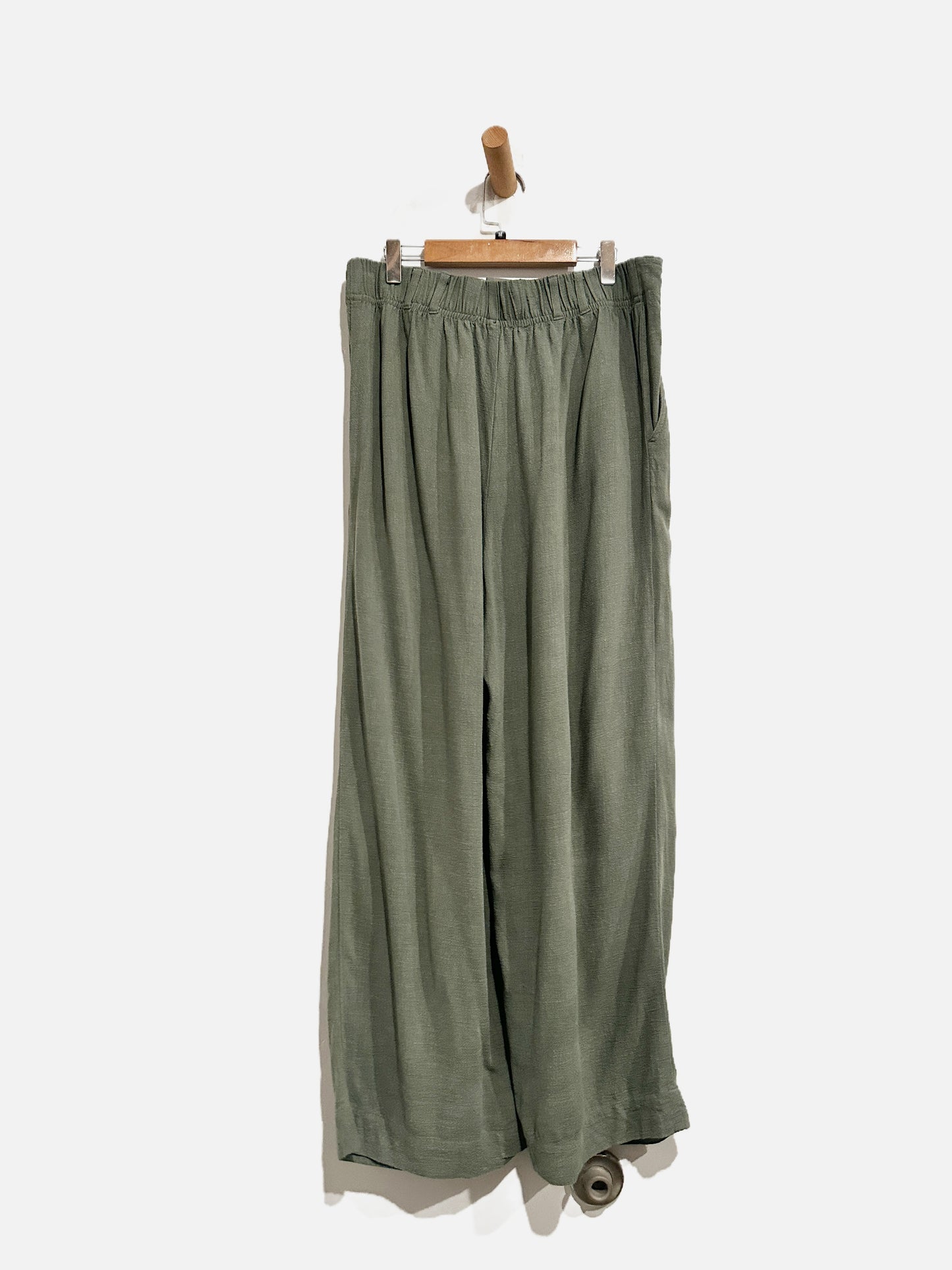 Z Supply Green Linen Blend Wide Leg Pants - Medium