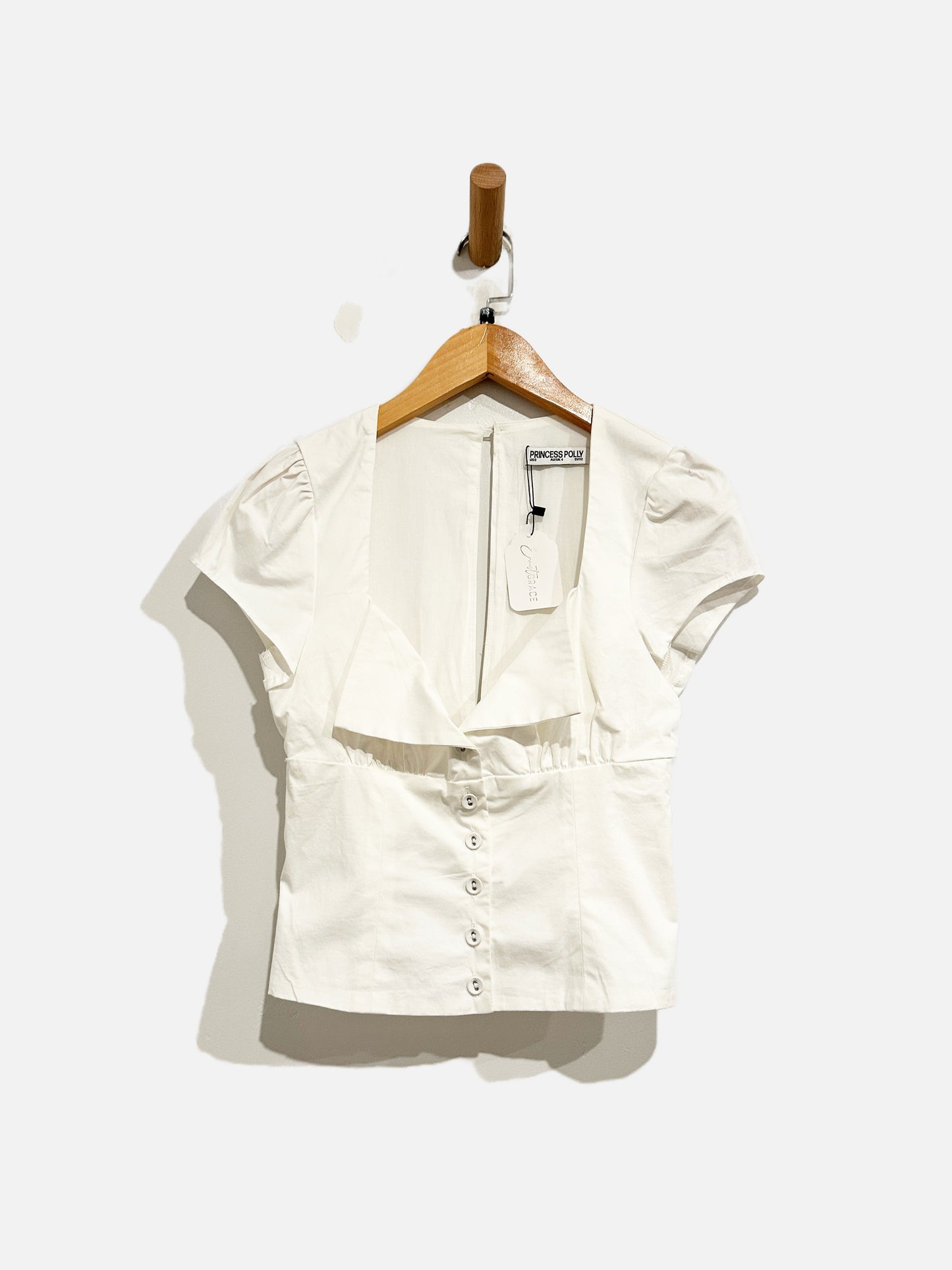 Princess Polly White Button Front Blouse - 0