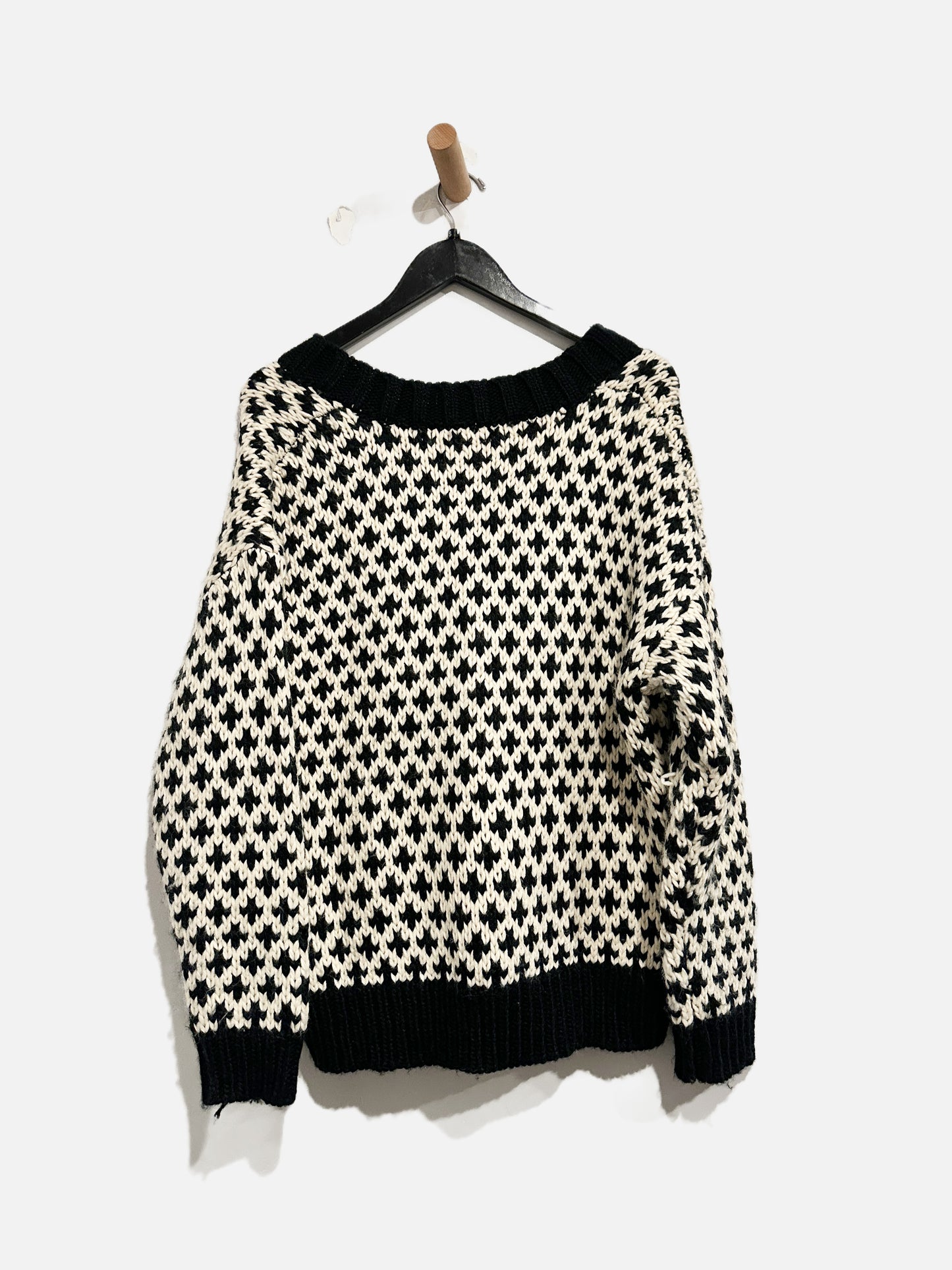 Topshop Black and White Chunky Knit Sweater - Small