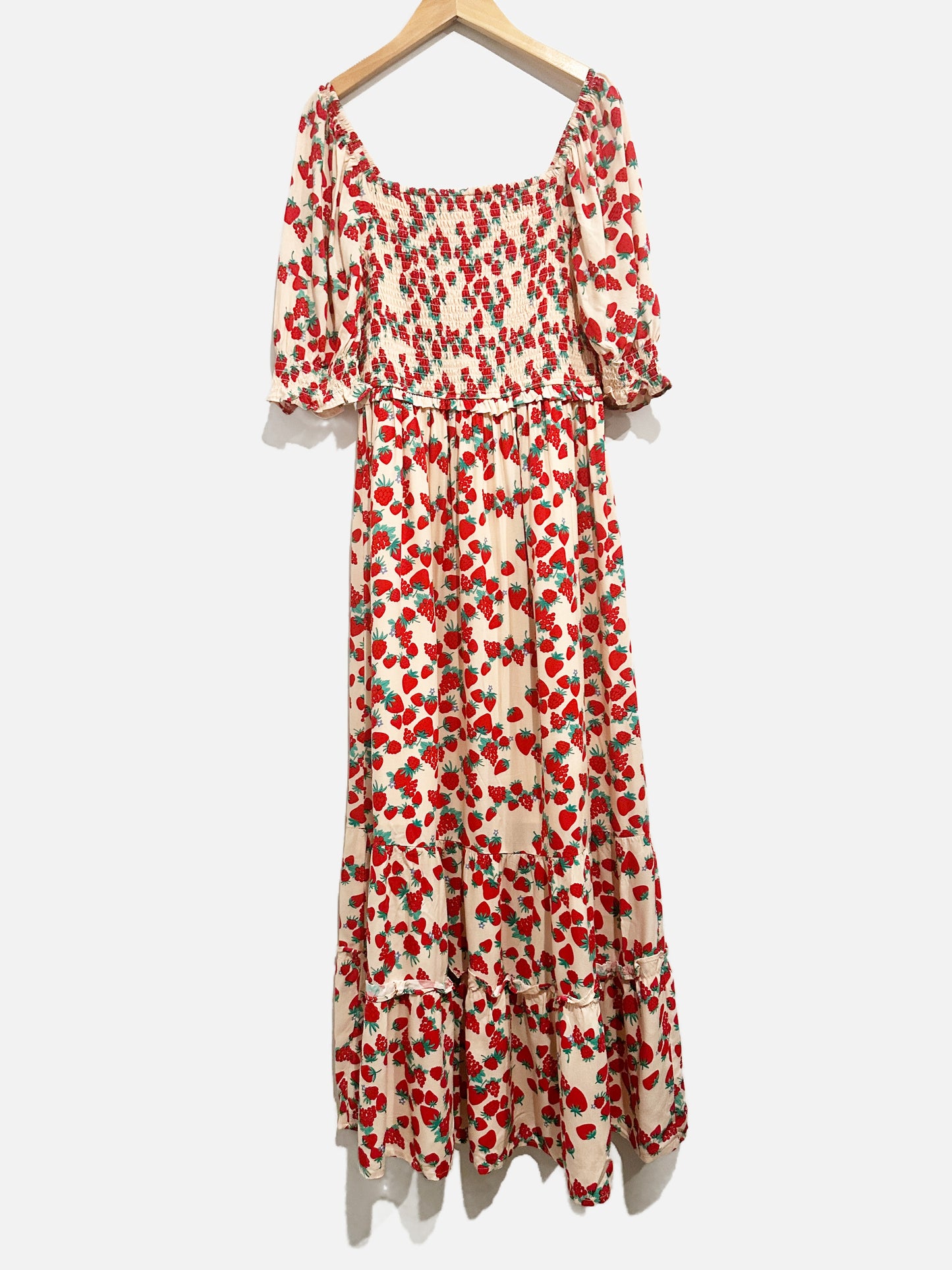 Betsey Johnson Strawberry Maxi Dress - Small