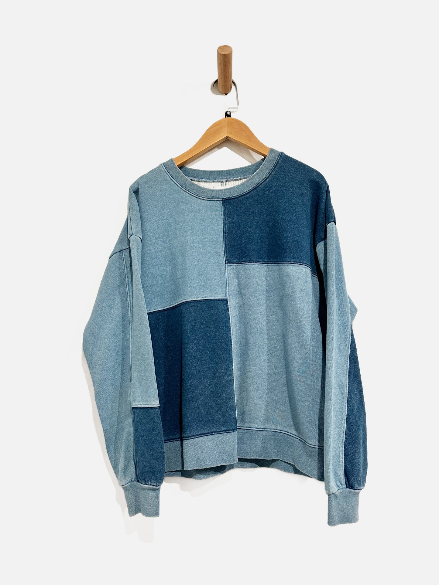 Madewell Blue Patchwork Pullover - XXS