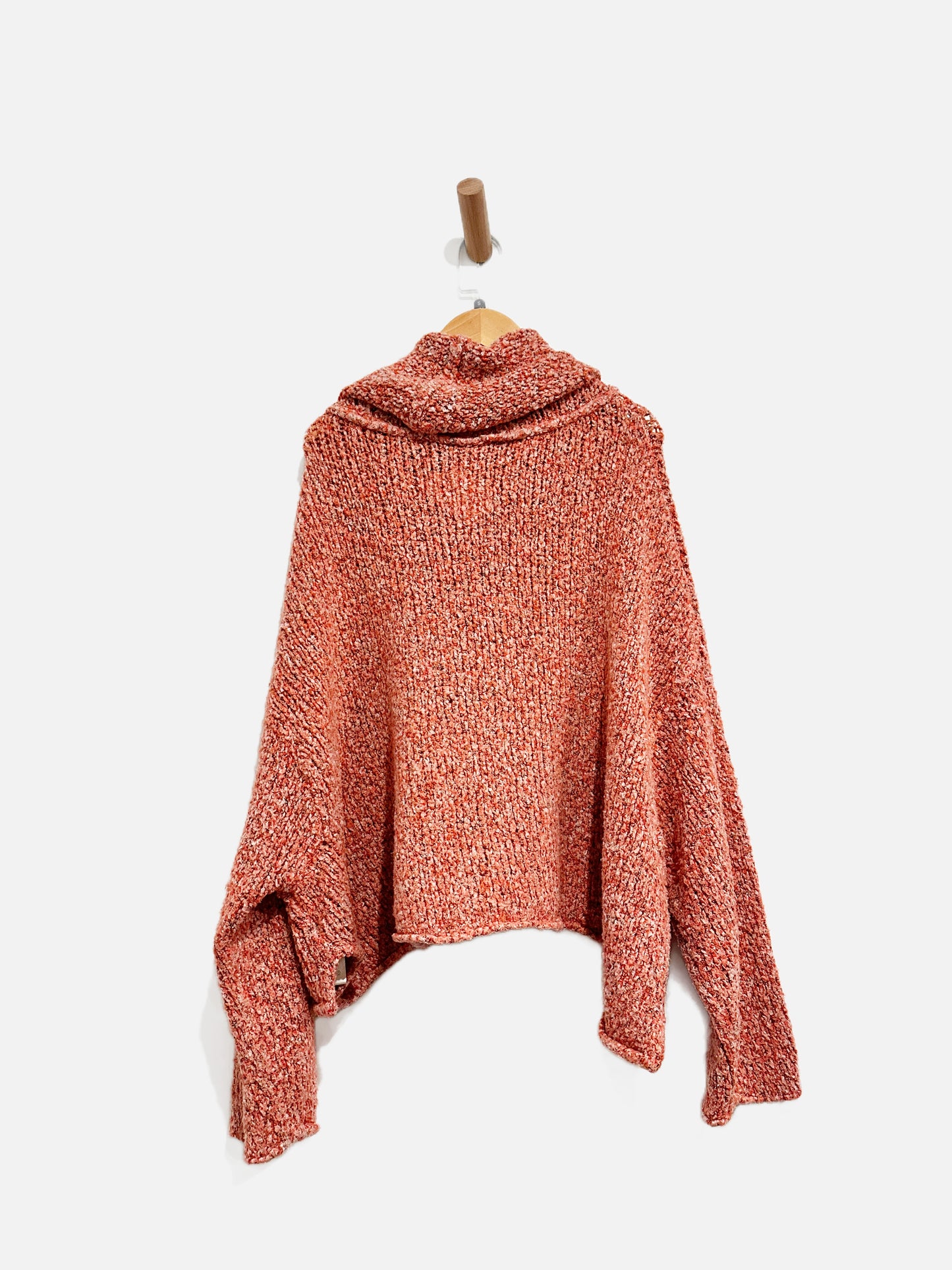 Free People BFF Pink Marled Turtleneck Sweater - Small