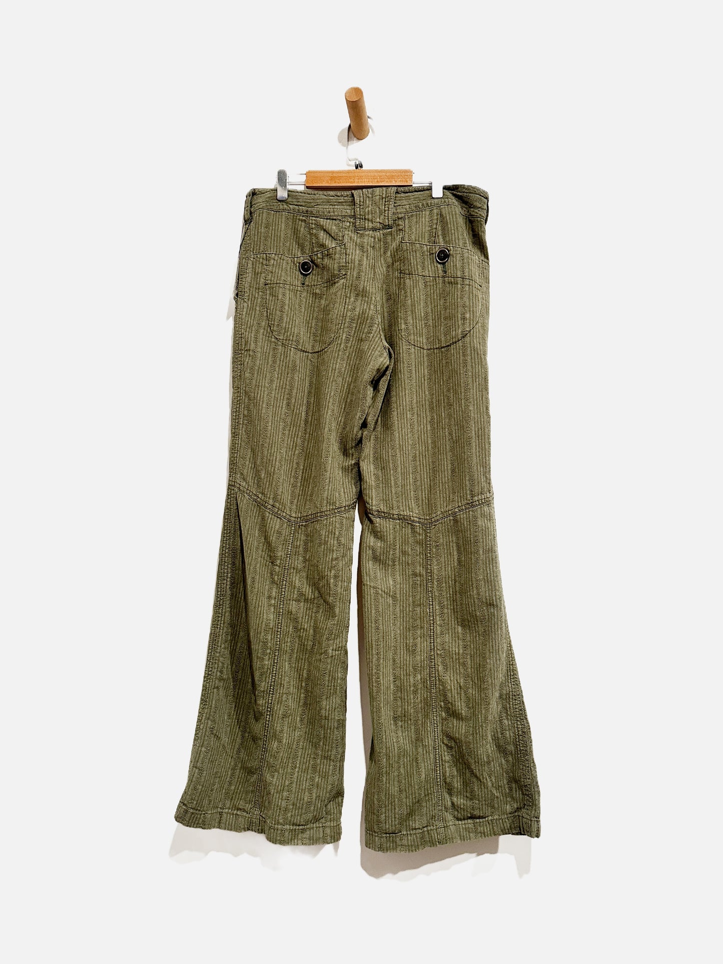 Free People Green Linen Blend Pants - 8