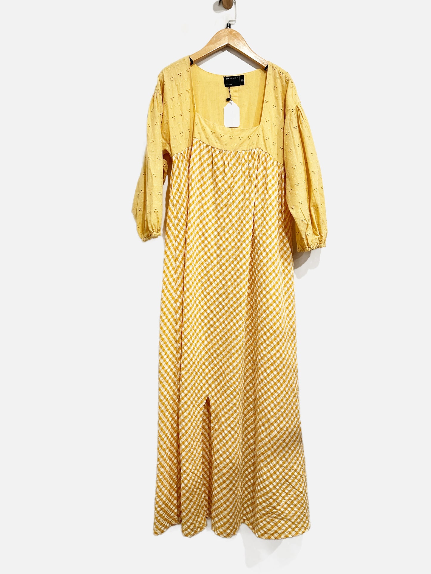 Asos Yellow Gingham Maxi Dress - 6