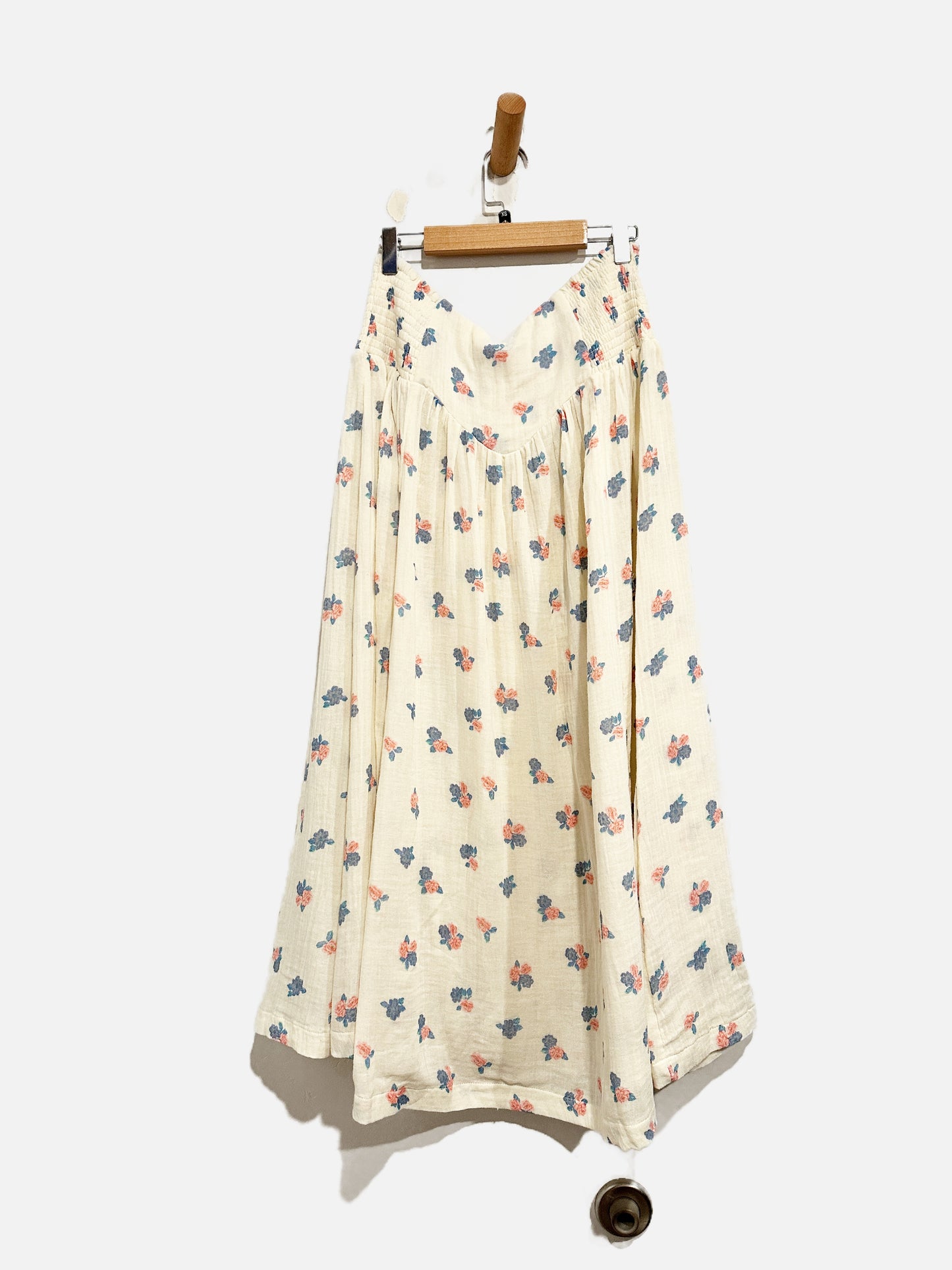 Free People White Floral Midi Skirt - XS
