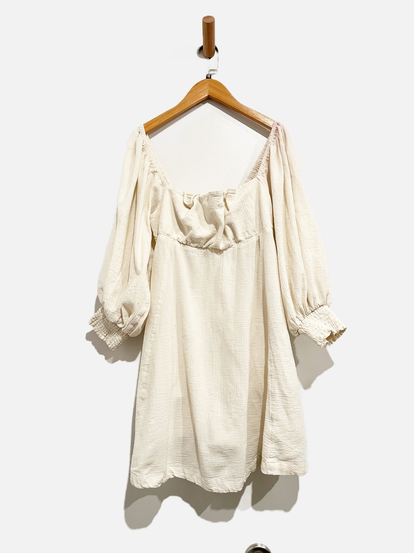 Free People Cute as the Coast Cream Off the Shoulder Mini Dress - XS