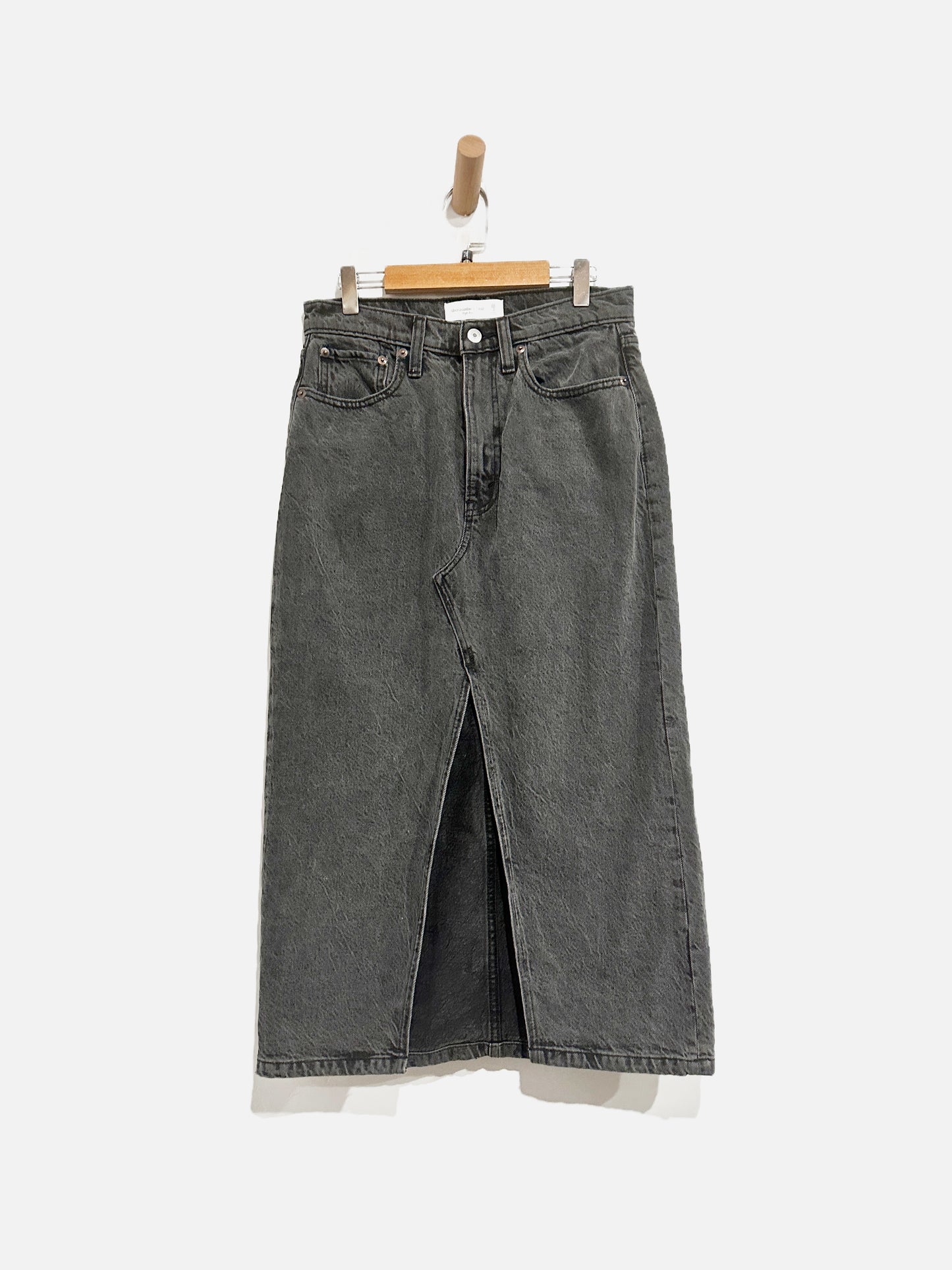 Abercrombie & Fitch Black Denim Midi Skirt - 26
