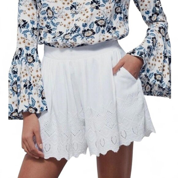 Free People White Eyelet Shorts - 0