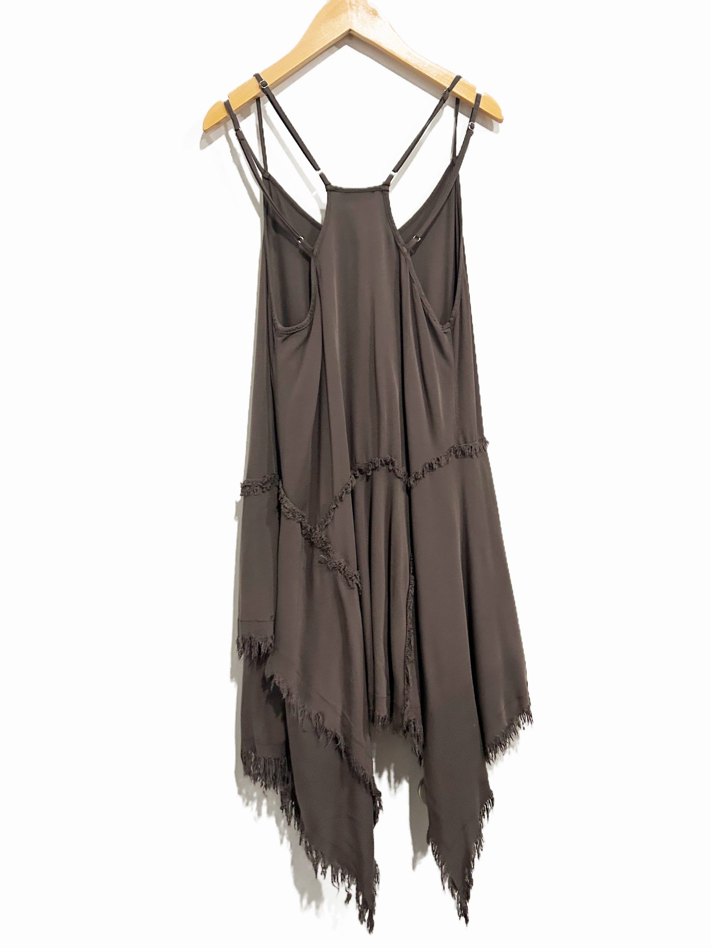 Free People Tattered Up Gray Slip Dress - XS