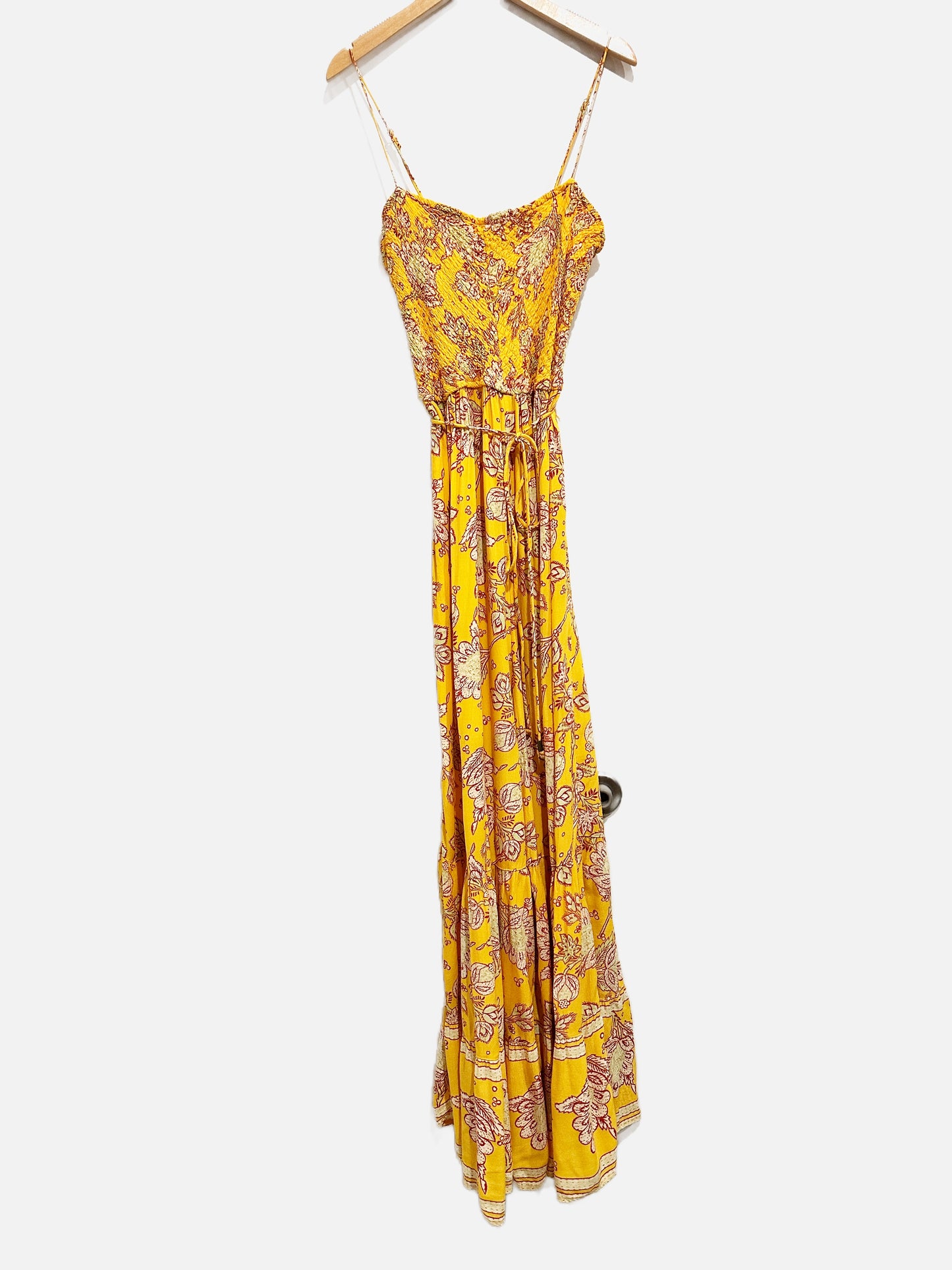 Free People Yellow Floral Jumpsuit - Small