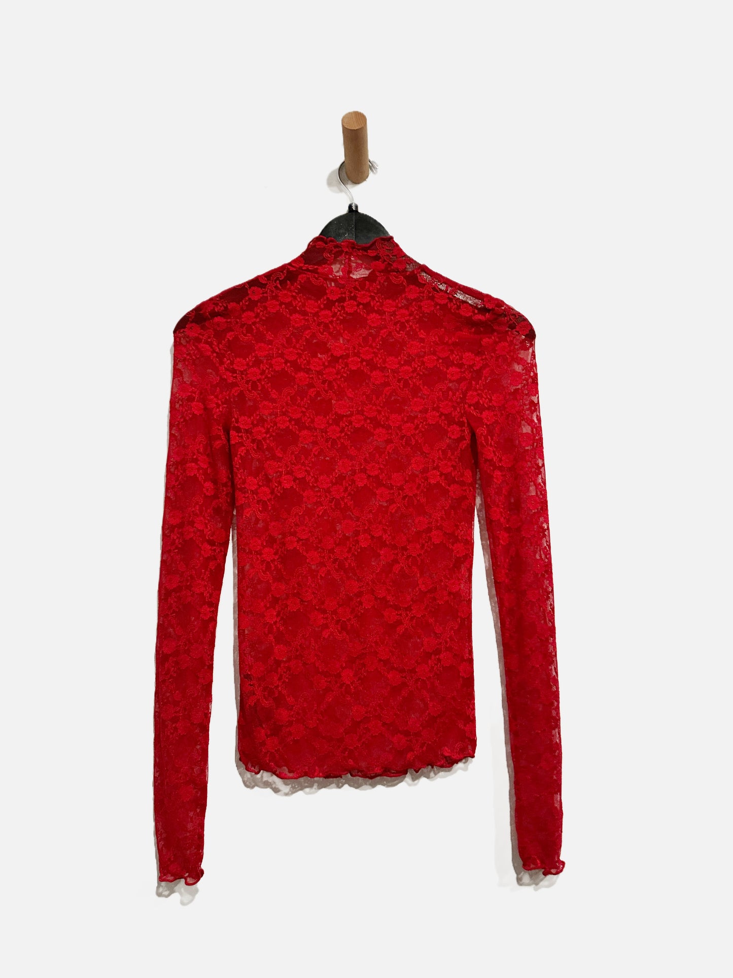 Urban Outfitters Red Lace LS Top - Small
