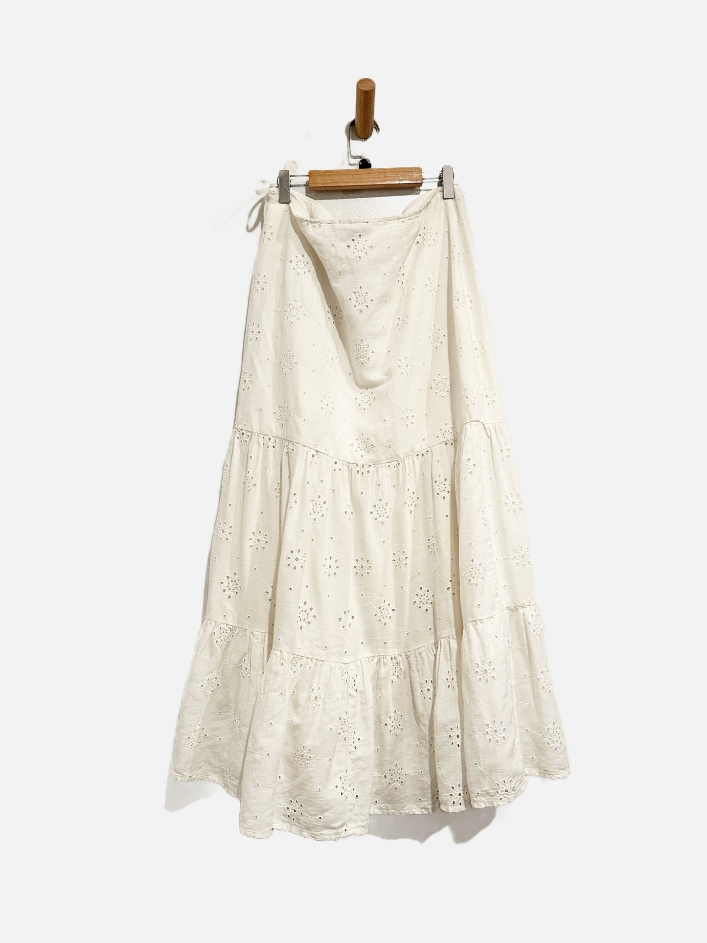 Bardot Tiered Eyelet Maxi Skirt in Ivory - 8