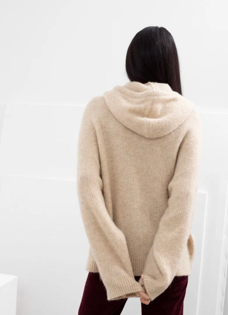& Other Stories Tan Alpaca Hoodie - Small