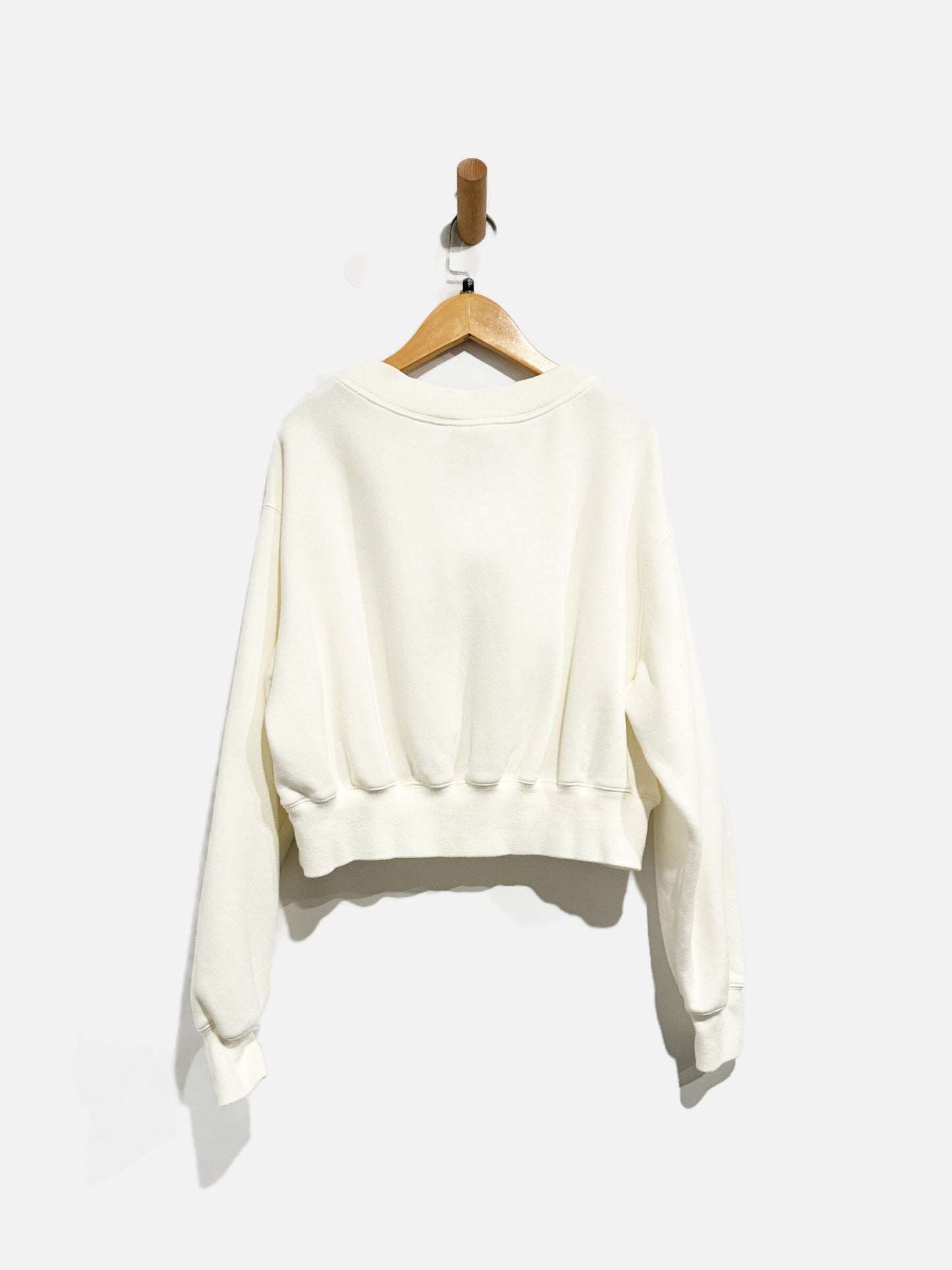 Nike White V-Neck Crop Sweater - Small