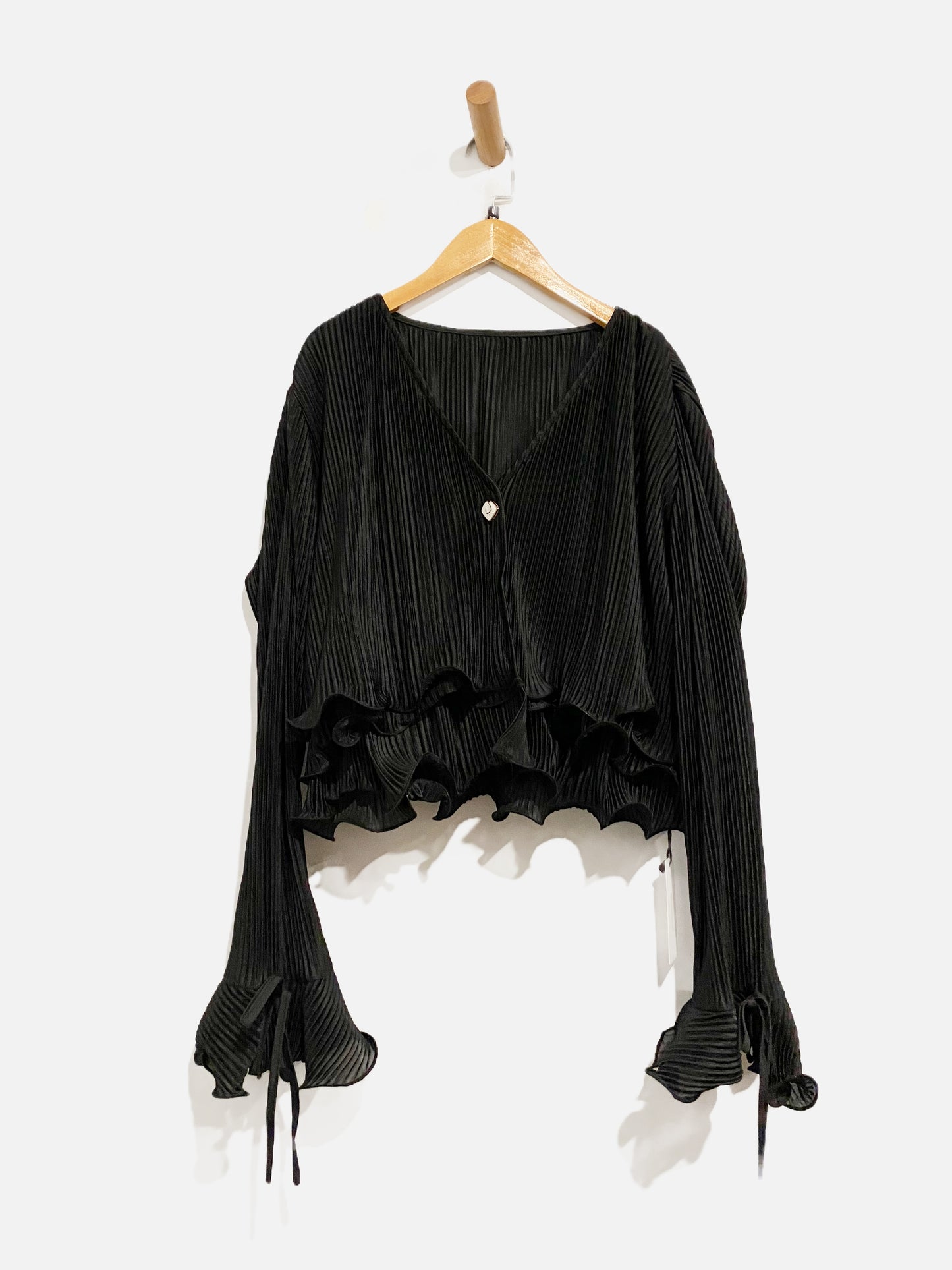 Commense Black Ruffle Blouse - Large