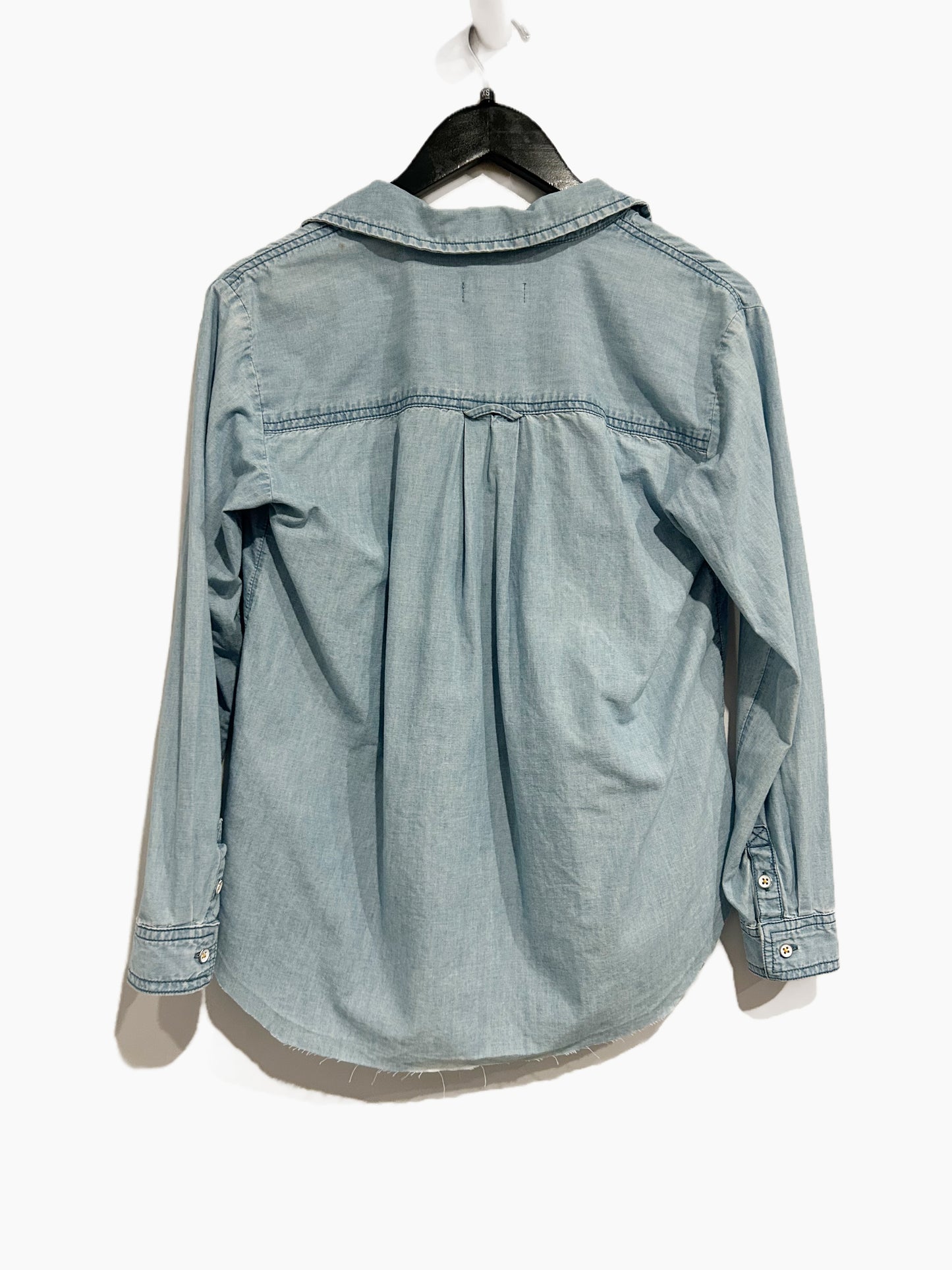 Anthropologie Pilcro Ruffled Denim Button Down - XS