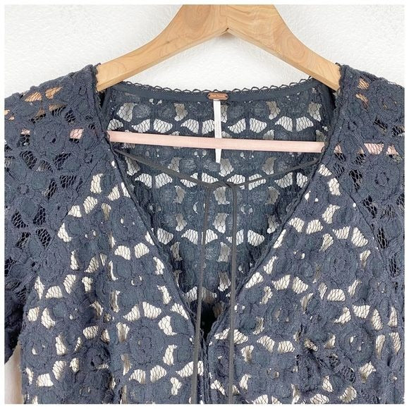 Free People Back to Black Crochet Dress Size 4