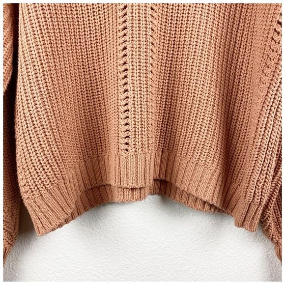 Gentle Fawn Arizona Chunky V-Neck Sweater in Clay Size XL