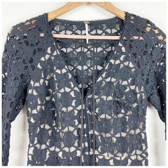 Free People Back to Black Crochet Dress Size 4