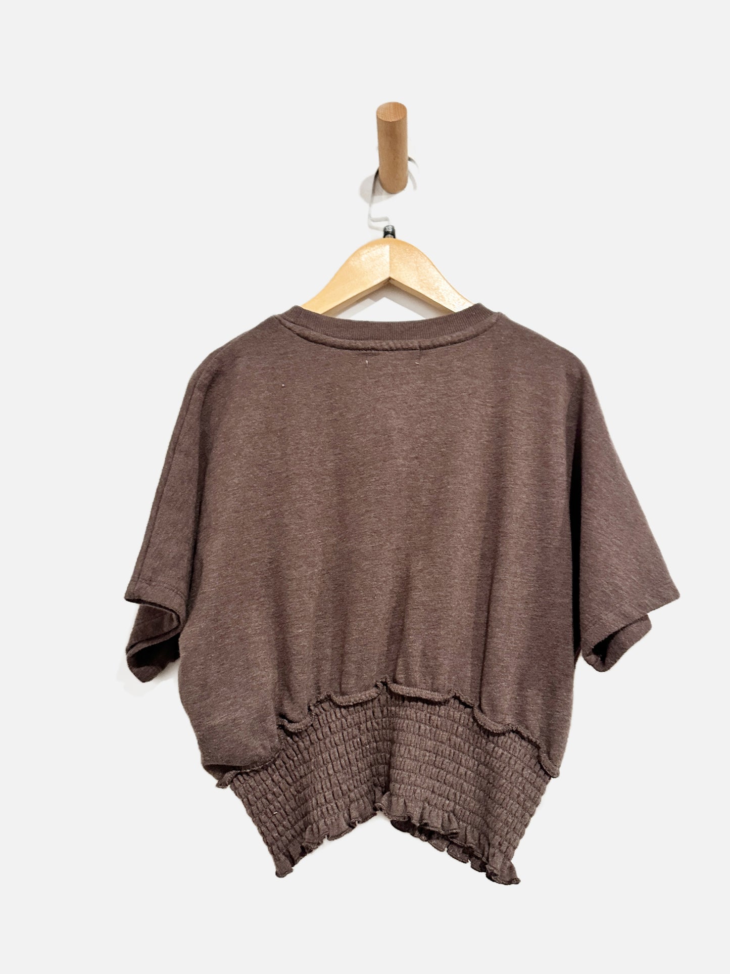 Cleo + Wolf Brown Smocked “Wild at Heart” Top - XS
