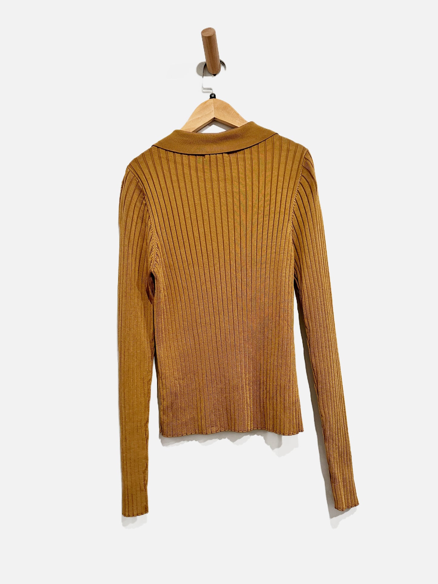 Good American Brown Ribbed LS - 3/4