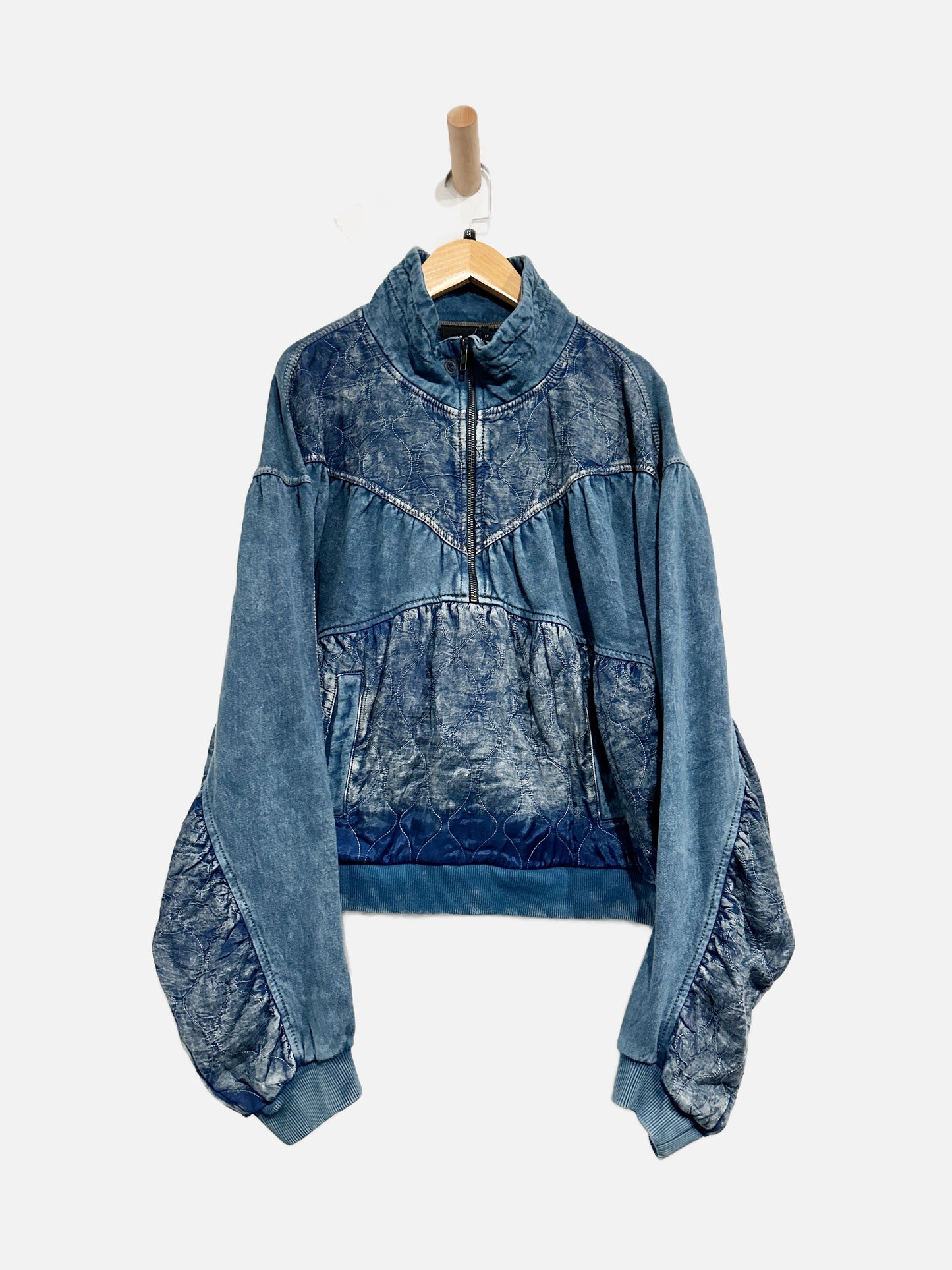 UO Out From Under Chambray Quilted Bomber - Small