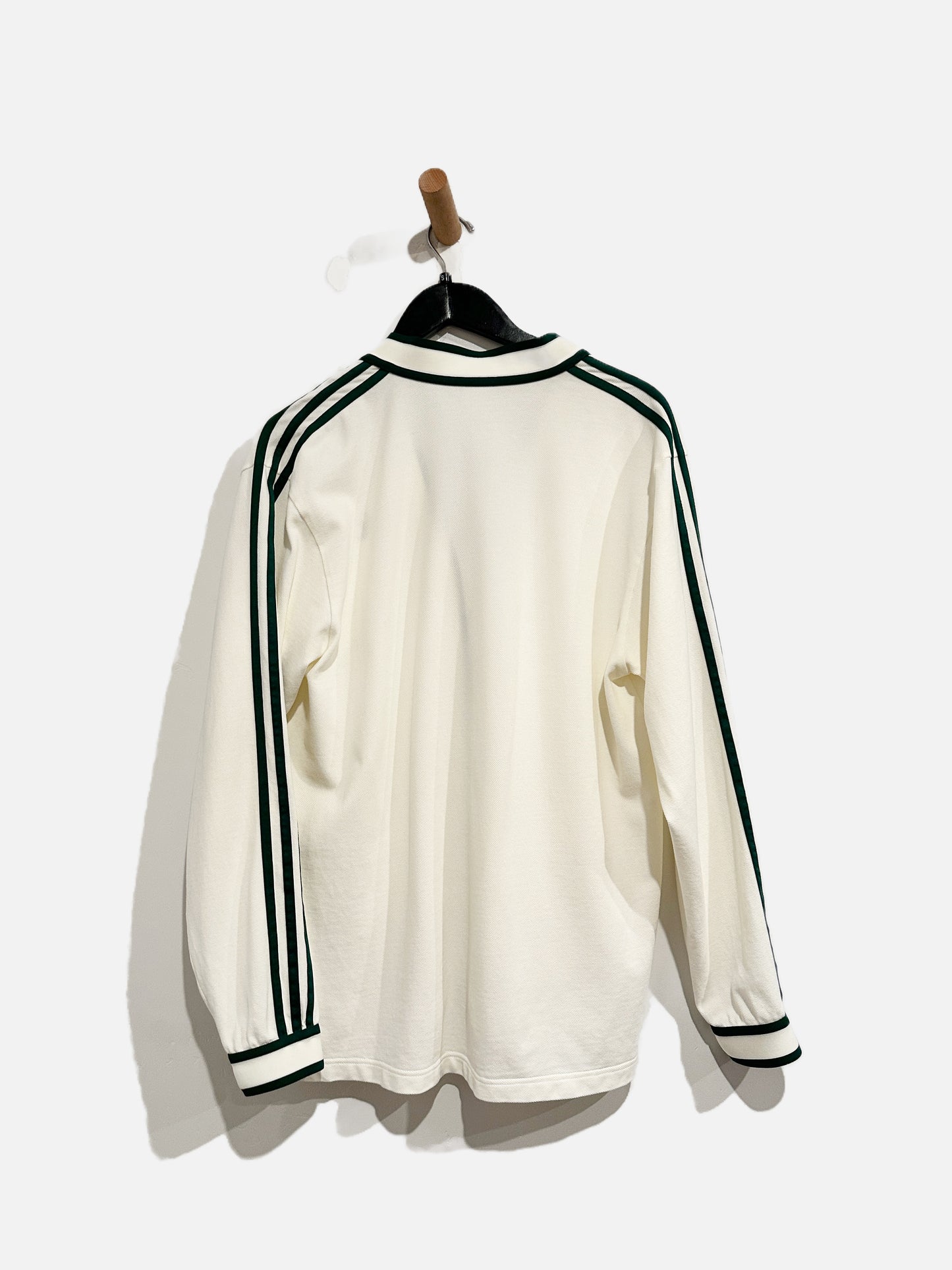 Adidas White and Green Cardigan - Small