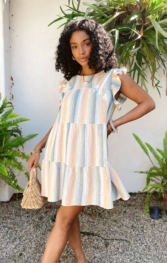 Show Me Your Mumu Daydream Colorful Stripe Mini Dress - XS