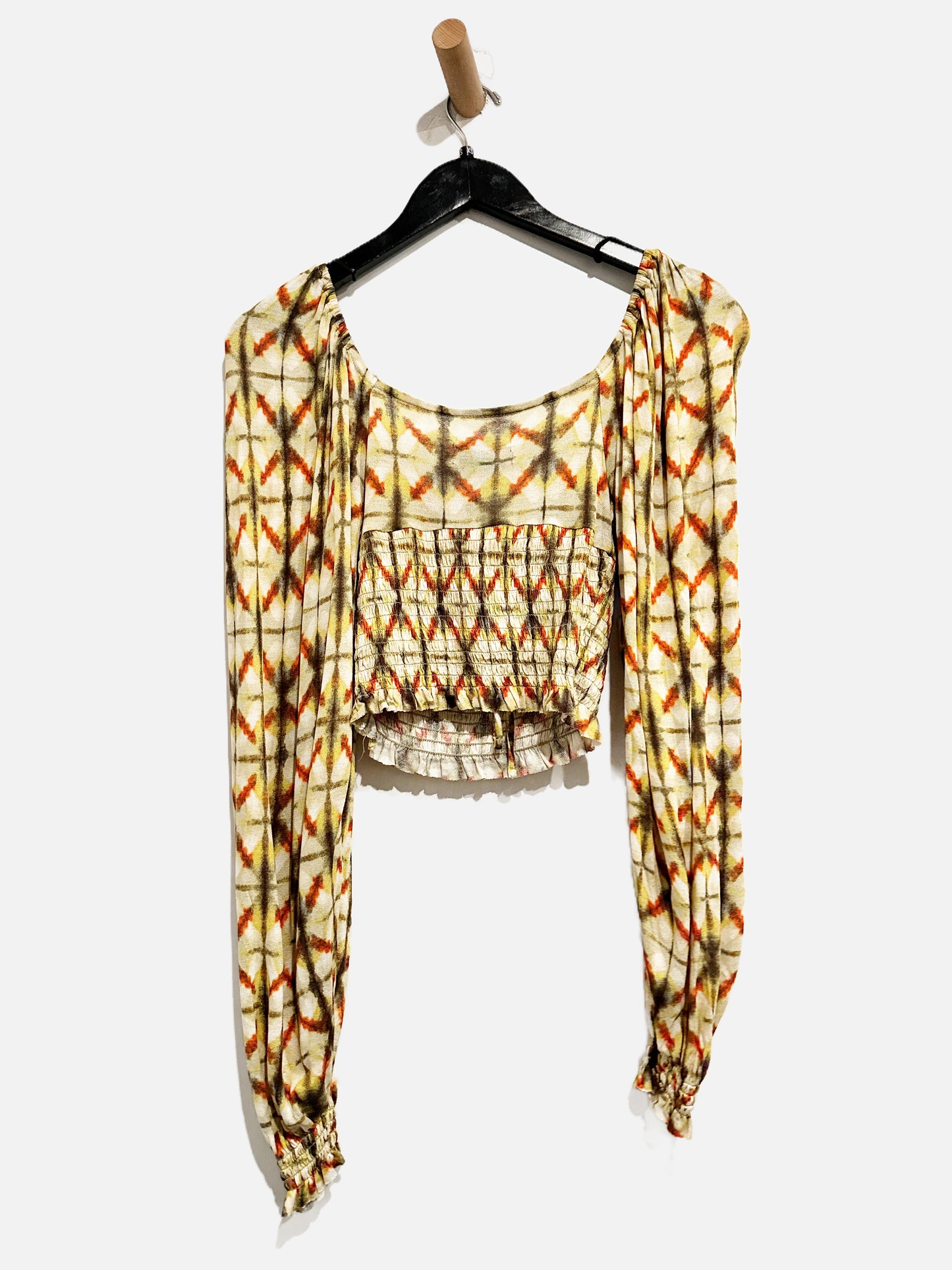 Urban Outfitters Green Smocked Blouse - XS