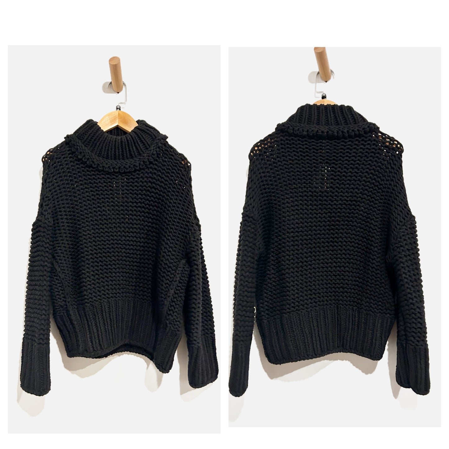 Free People Black Chunky Sweater - XS