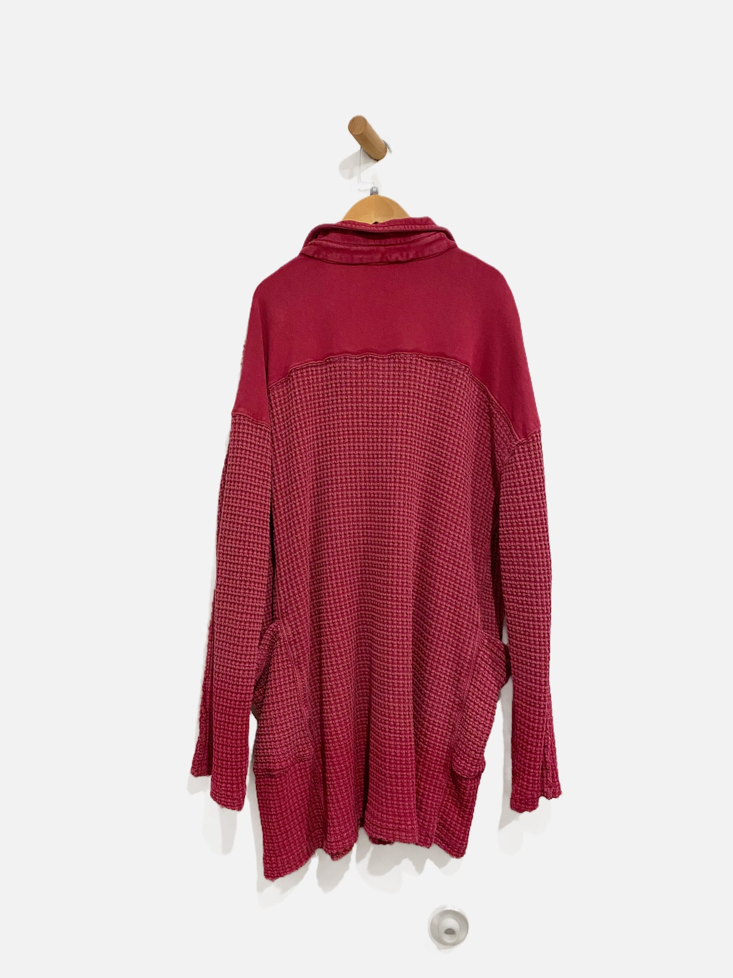 Free People Wilder Oversized Pink Waffle Knit - Medium